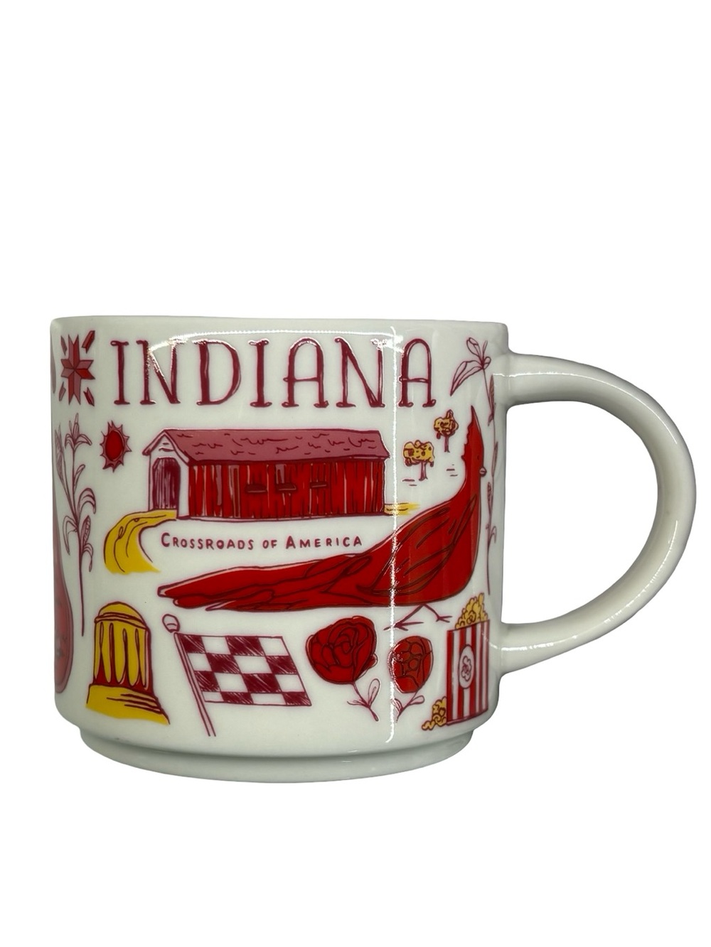Starbucks Coffee Mug Been There Series BTS INDIANA Red Hoosier State 14 oz